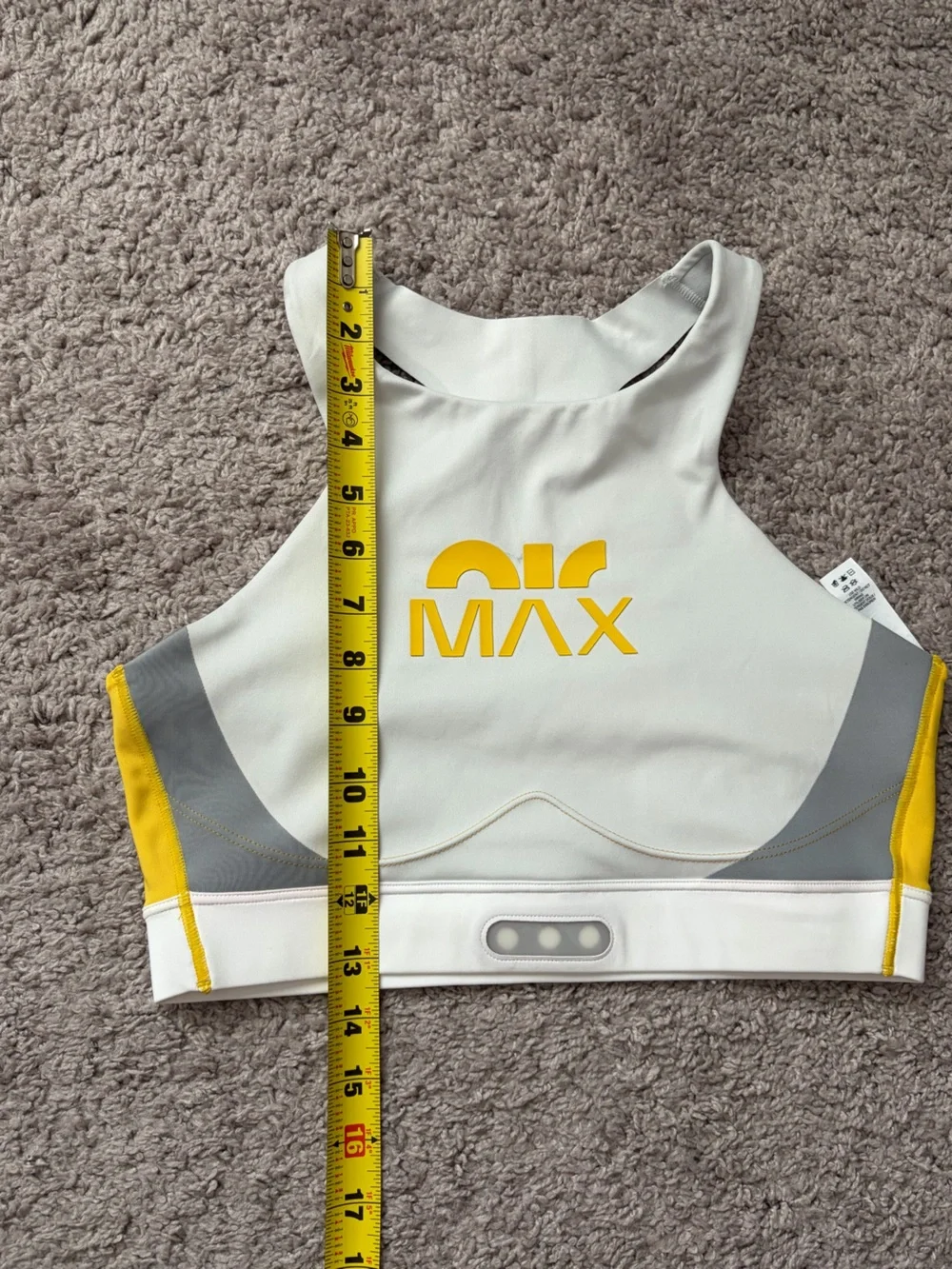 Nike AirMax Grey and Yellow Sports Bra - Picture 3 of 6